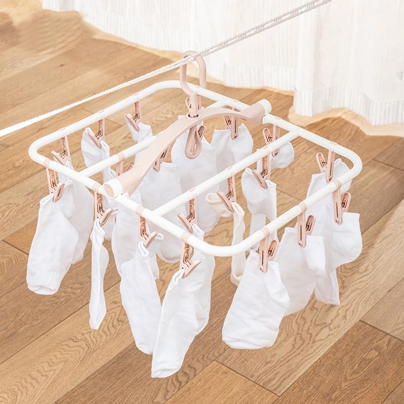 Clothes Drying Racks Foldable Clip Hangers Drip Hanger Plastic with 20 Drying...