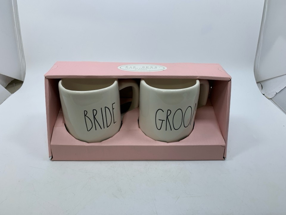 NIB BRIDE/GROOM MUGS.