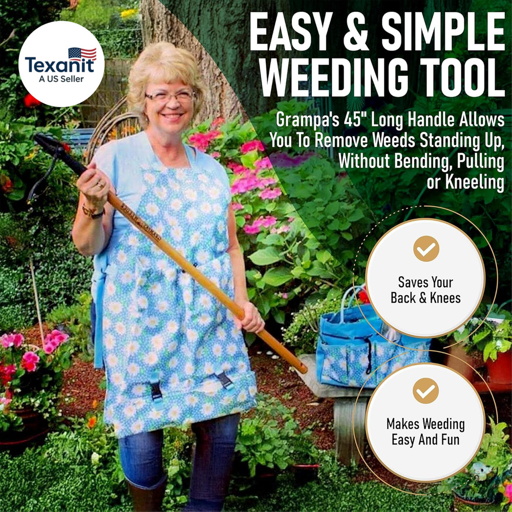 - the Original Stand up Weed Puller Tool with Long Handle - Made with Real Bambo