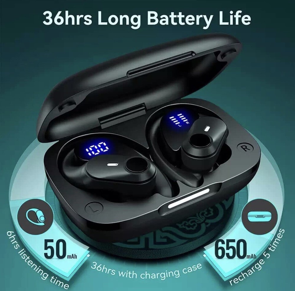 Wireless Earbuds Earhook Headset with Mic Waterproof for Apple iPhone 13 Pro Max