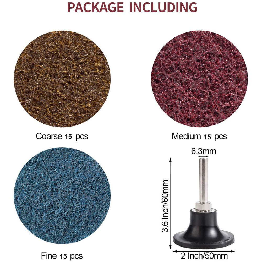 46Pcs 2 in Quick Change Roll Lock Sanding Discs Surface Conditioning Die Grinder