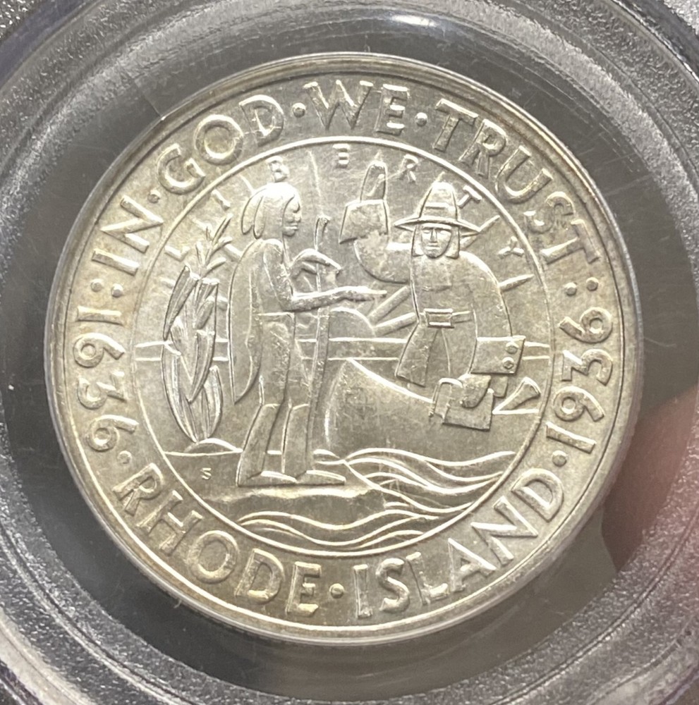 1936-S Rhode Island Commemorative Half Dollar 50c PCGS MS64
