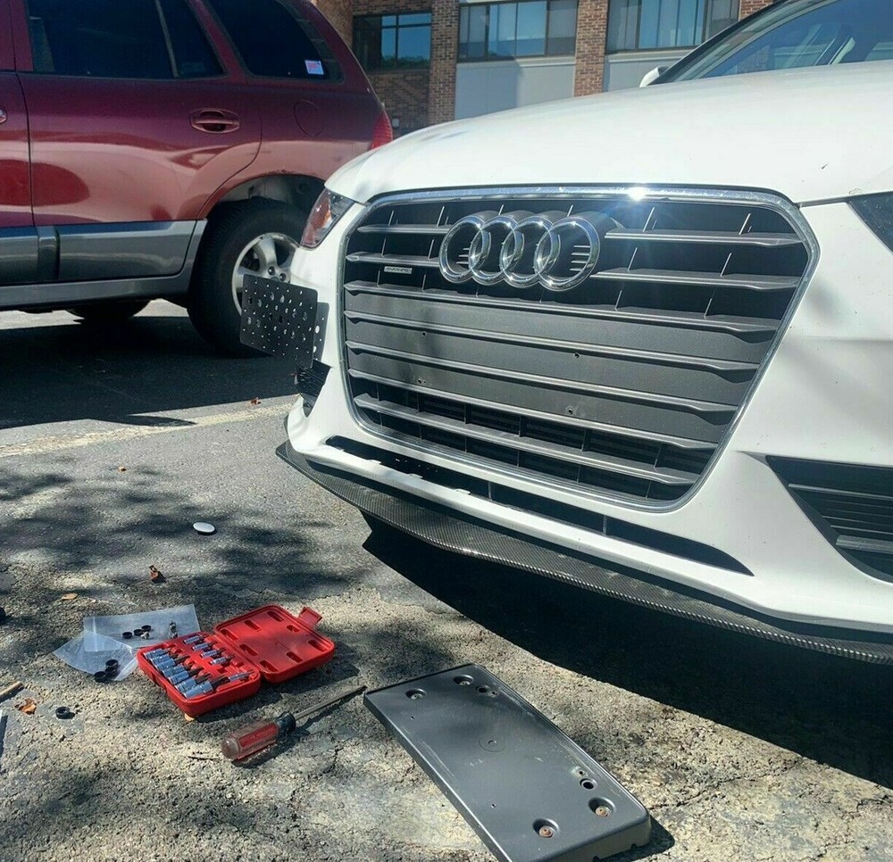 Front Tow Hook License Plate Mount Bracket For Audi A4 2008 - 2019 New