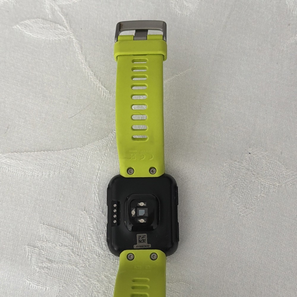 Garmin GPS Running Watch Yellow Heart Rate Sensor Clock. Untested