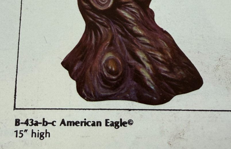 VINTAGE BYRON CERAMIC MOLD #B-43 A/B/C AMERICAN EAGLE