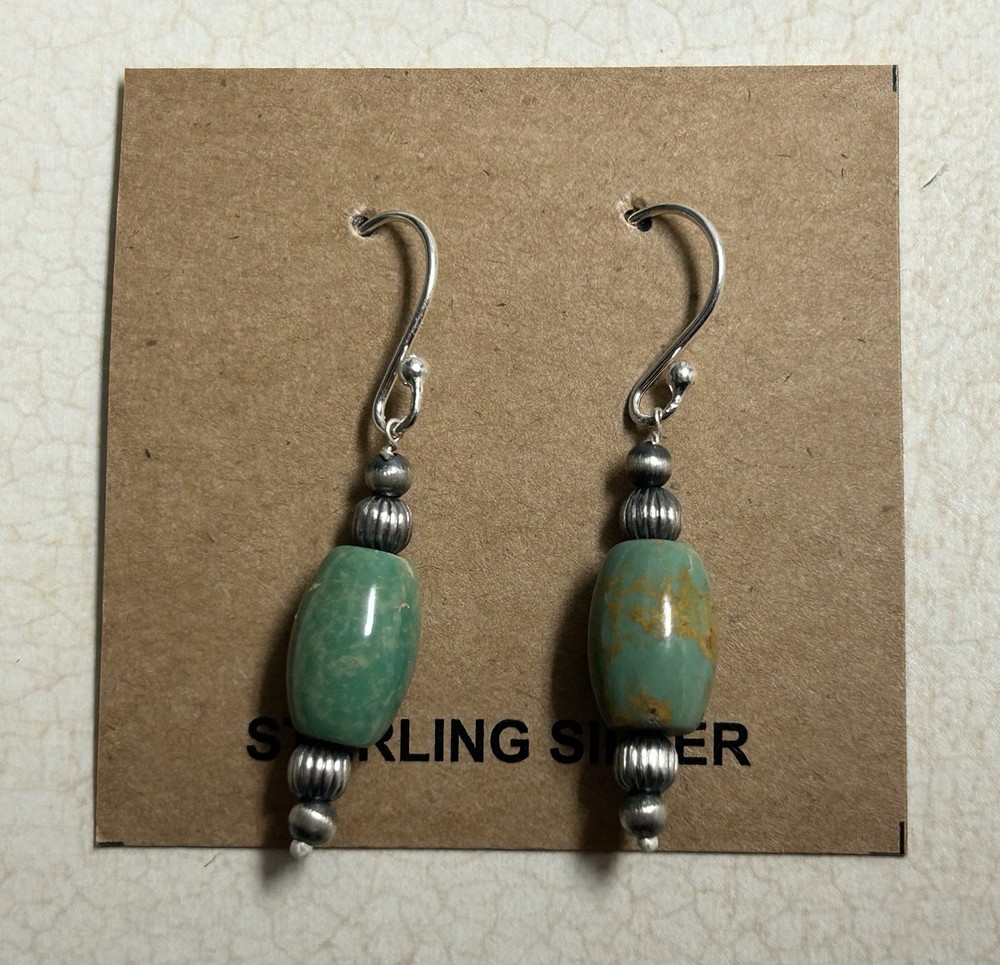 NWT Sterling Silver Turquoise Dangle Drop Earrings
