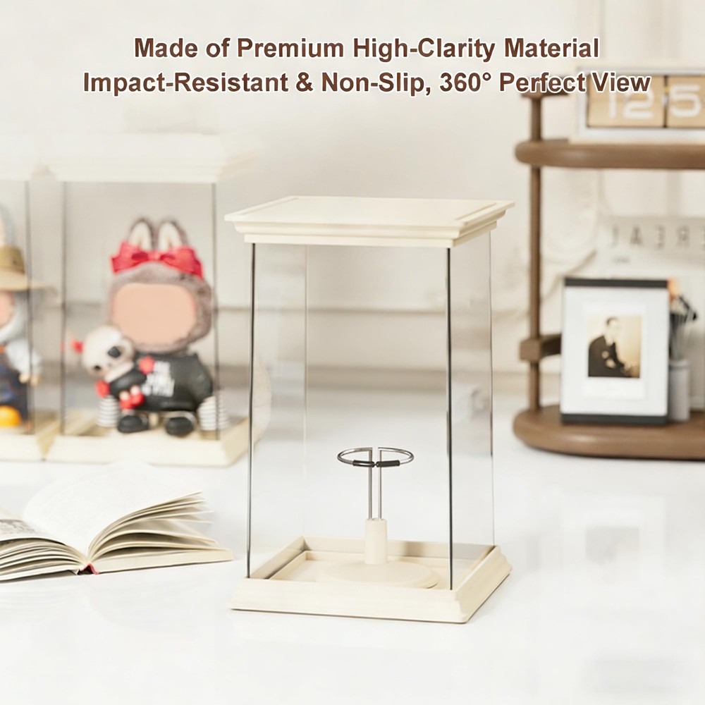 Clear Stackable Display Case , Transparent Display Box with Stand, Figurine D...