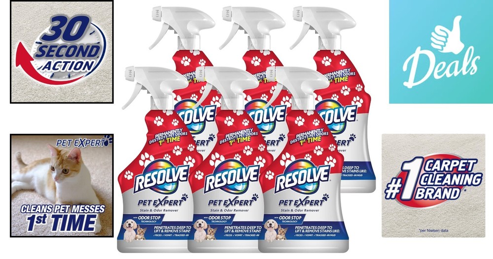 Ultimate Pet Stain and Odor Remover - Safe & Effective for Carpets, 22 Oz/6 Pack