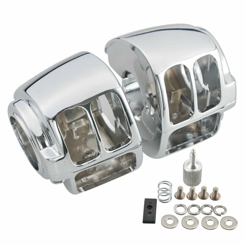 For Harley Softail Fat Boy 2011-2018 Chrome Switch Housing & 6pcs Button Cap US