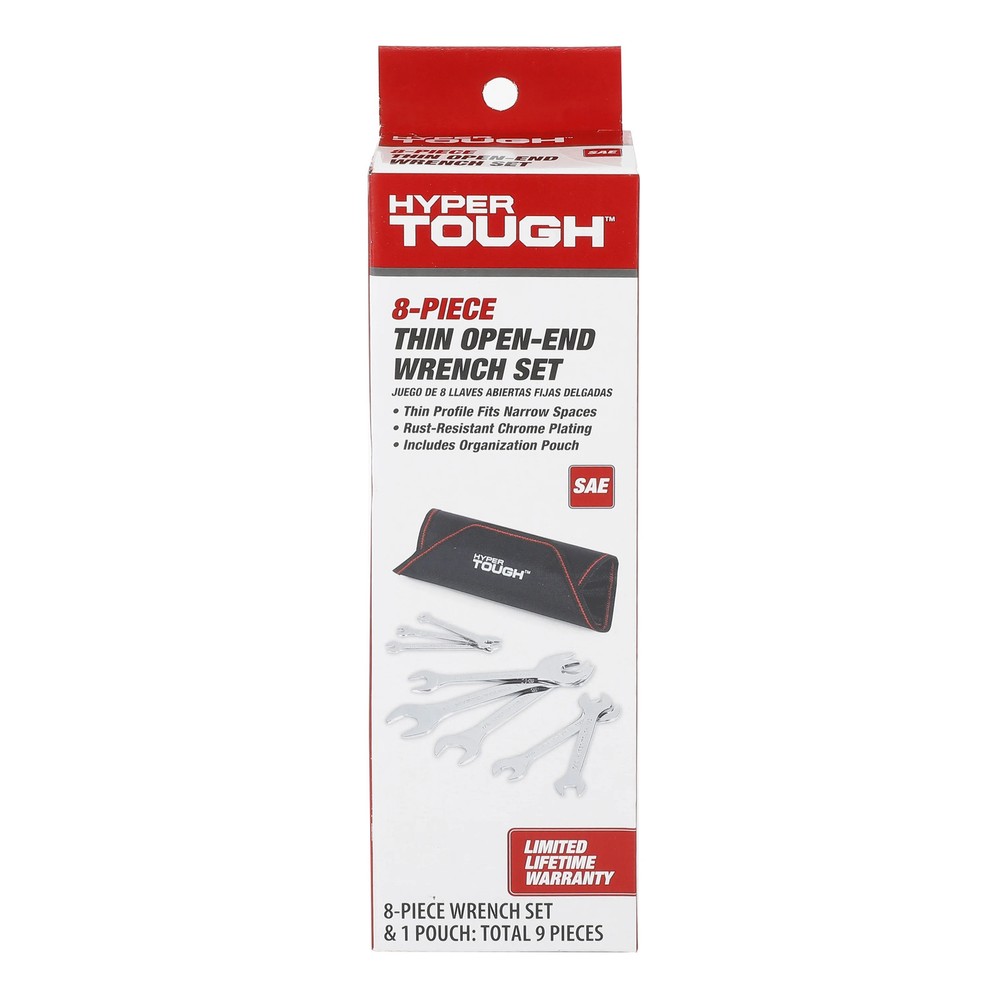 Hyper Tough 8-Piece Thin Wrench Set, SAE with Soft Storage Case