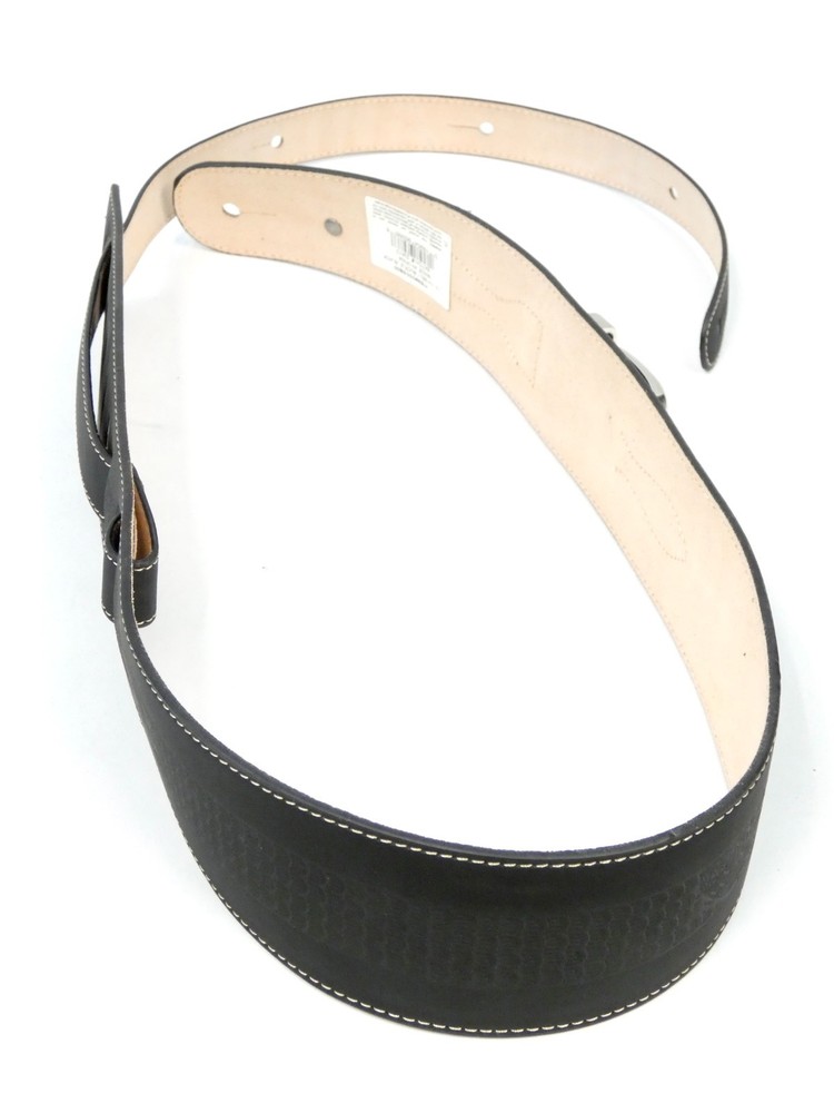 D'Addario Black, Genuine Leather Adjustable Guitar Strap