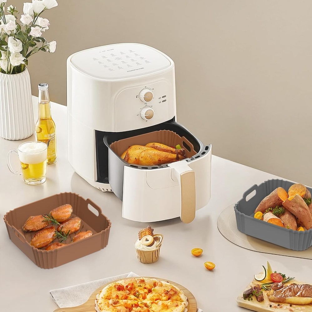 2 Pack Square Silicone Air Fryer Liners