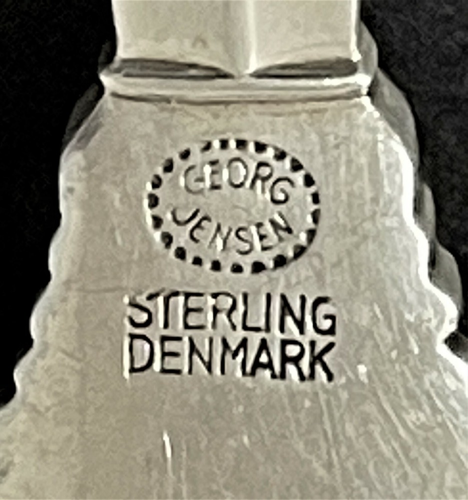Original Georg Jensen 8” Acanthus Sterling Silver Serving Spoon and Fork
