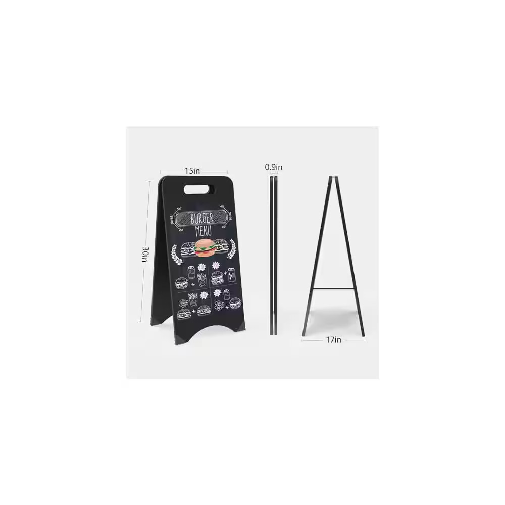 Double Sided A-Frame Chalkboard Sign Foldable Outdoor Blackboard Floor Standing