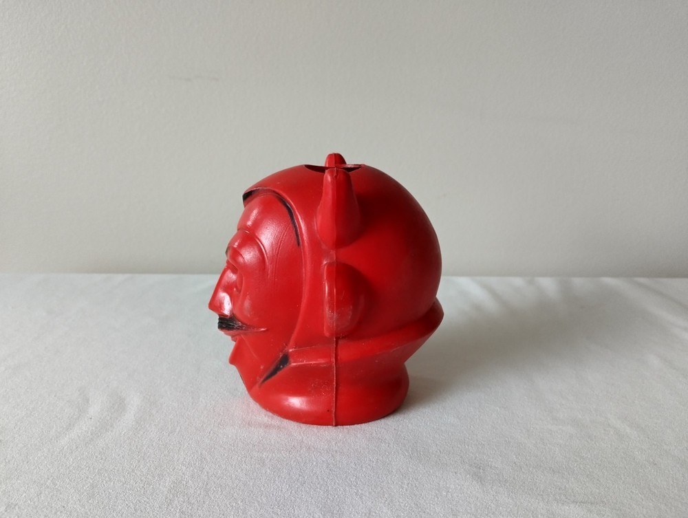 1960s Peerless Red Devil Blow Mold Light Halloween String Light 4"