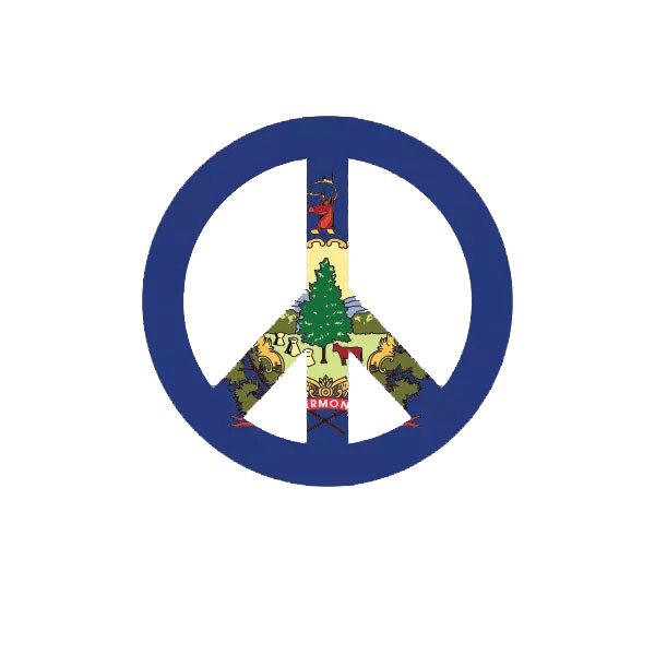 Vermont Flag Peace Symbol Sticker Decal