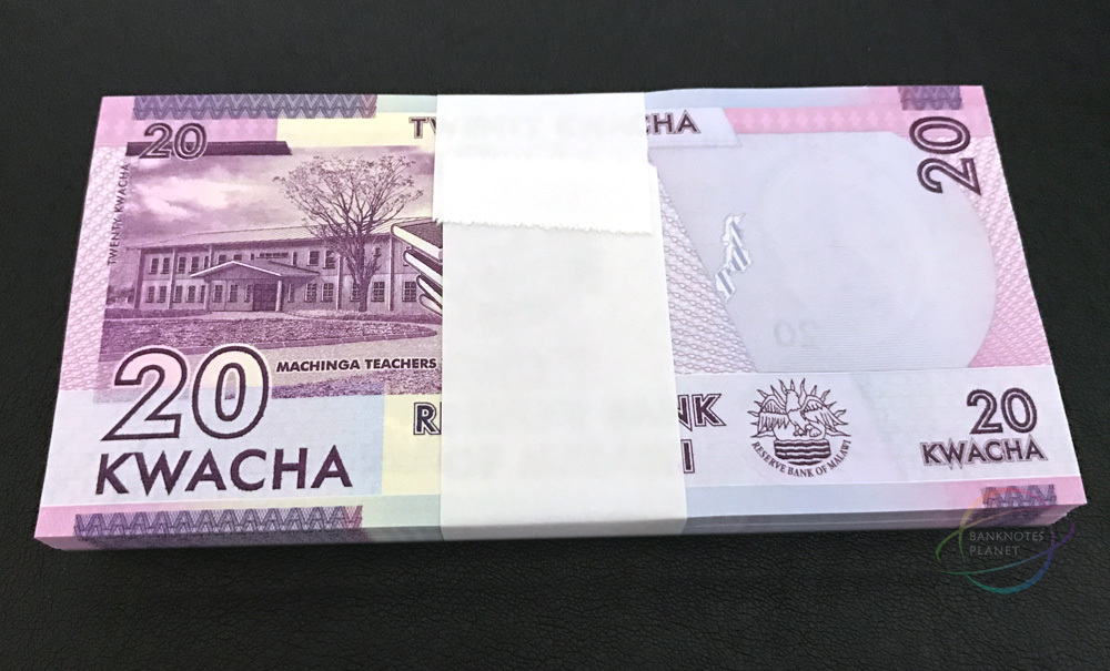 MALAWI 20 Kwacha X 50 PCS 2016 P-63 Half Bundle UNC Uncirculated