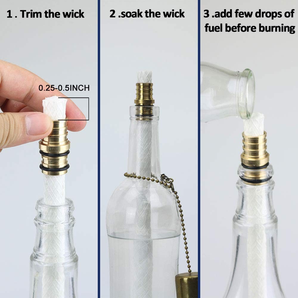 EricX Light Wine Bottle Torch Kit 4 Pack, Includes 4 Long Life 14 inch, white
