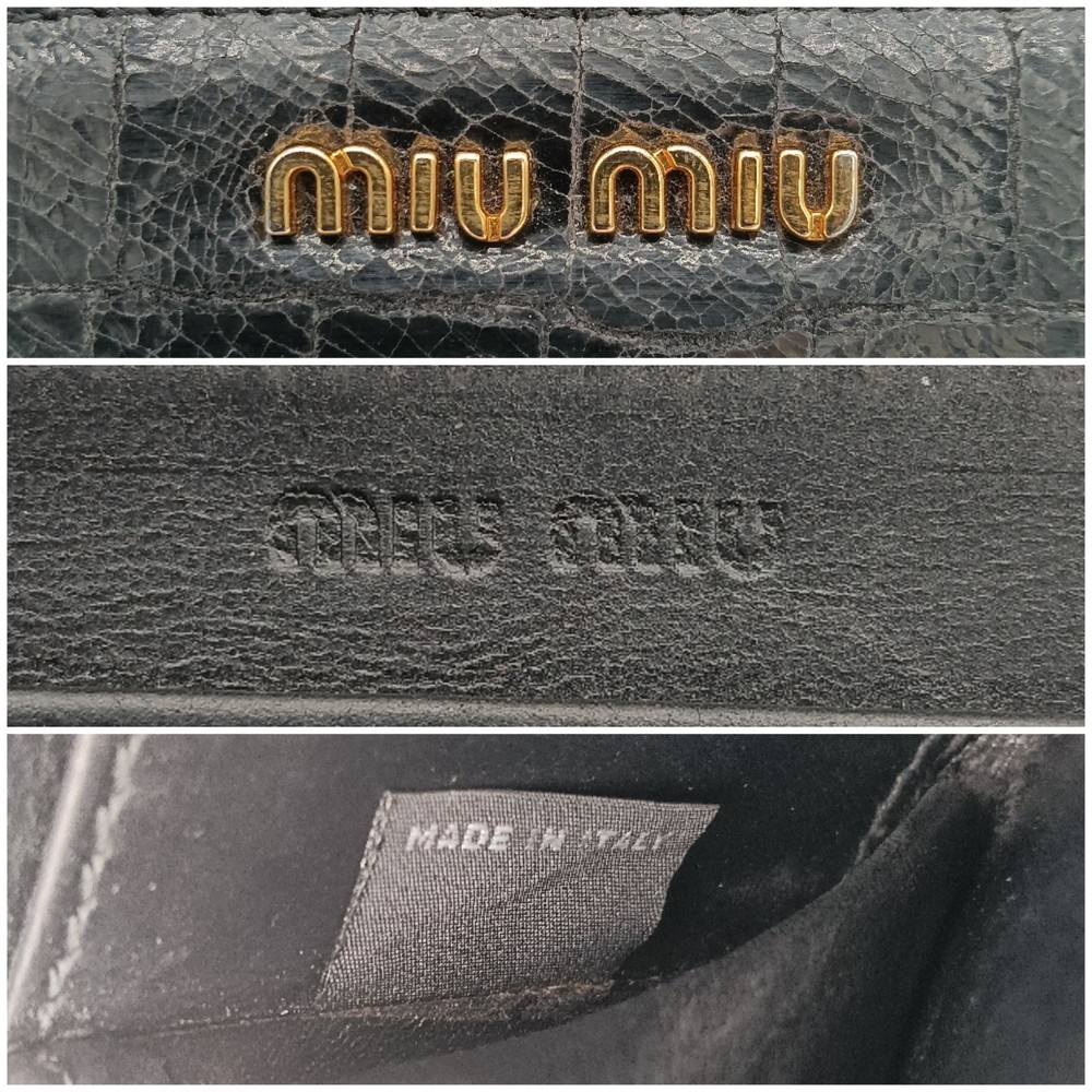 MIU MIU Coin Case Card Case Wallet Pattern Black