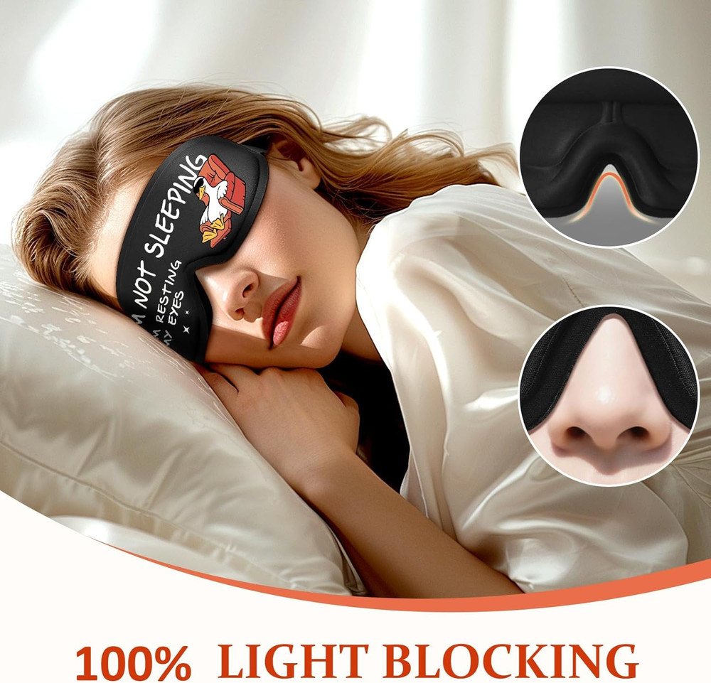 Funny 3D Zero Pressure Sleep Eye Mask for Men Women Side Sleeper, Adjustable