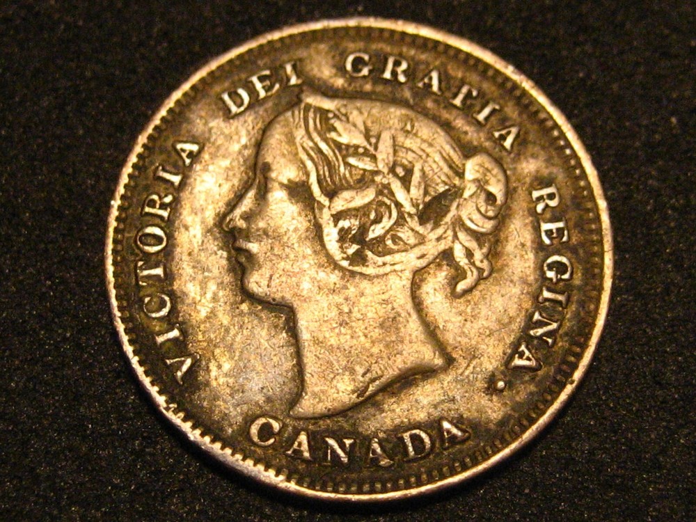 1893 Canadian Five Cent 92% Silver Piece