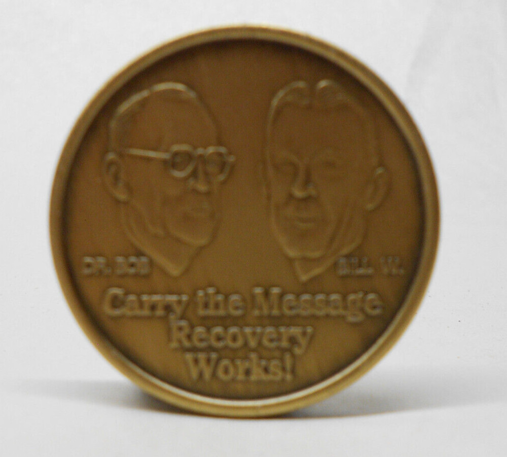 MEDALLION - SOBRIETY - BILL W & DR BOB - BRONZE