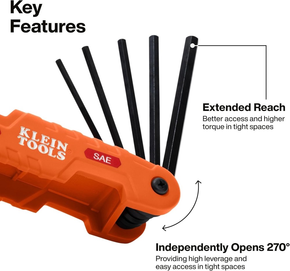 21-Key Pro Folding Hex Key Set – SAE & Metric, High-Leverage Blades