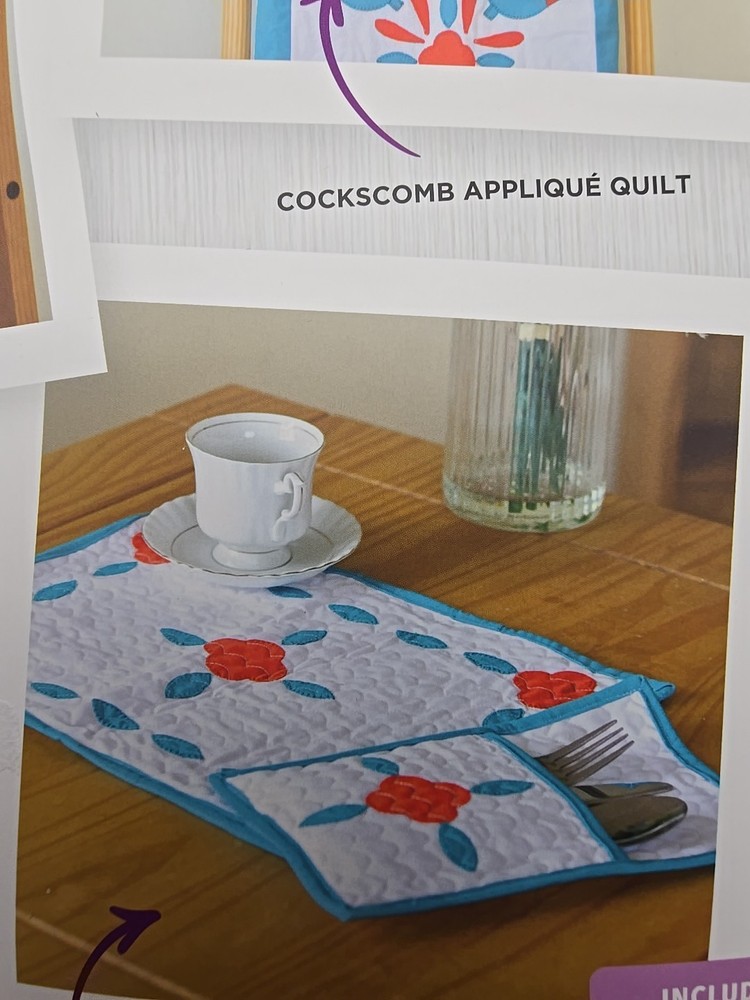 GEMINI Quilting Dies" Cockcomb Applique" Pattern & instruct. kit Crafter's Com.