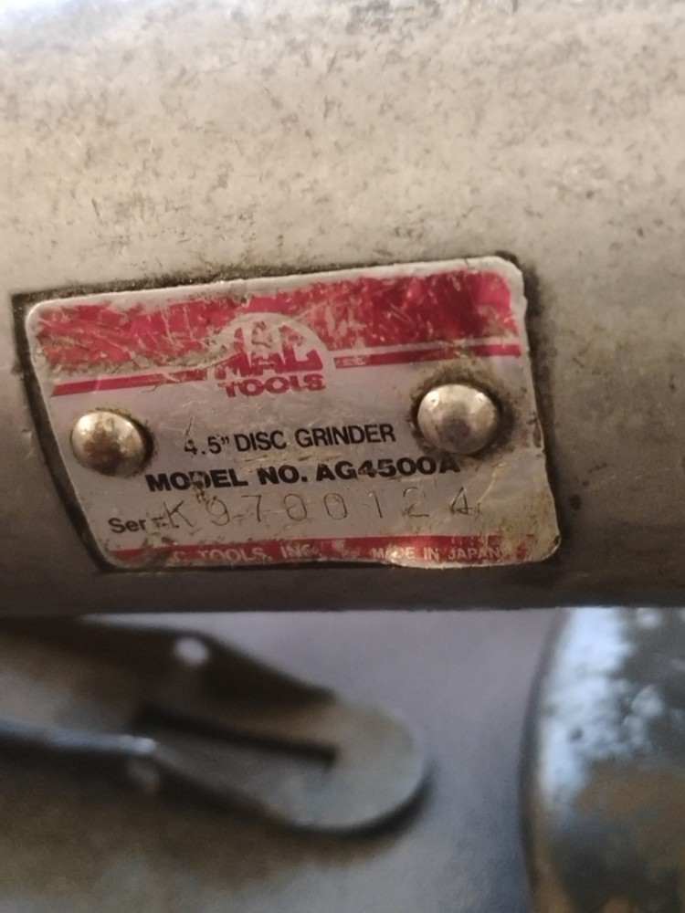 Mac Tools 4.5” Air Disc Grinder Model No. AG4500A