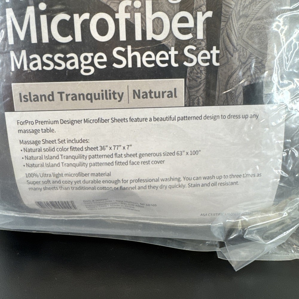 ForPro Premium Microfiber Massage Sheet Set 3 Piece Natural Island Tranquility