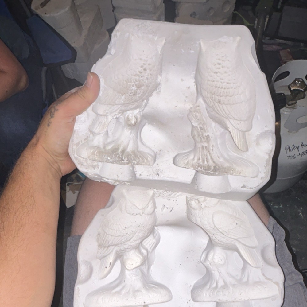 Owl Figure Plaster Slip Casting Mold for Ceramic Crafting and Pottery Projects