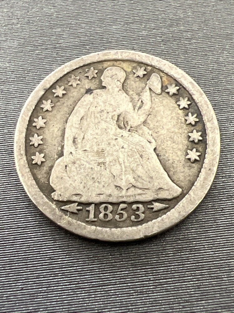 1853 half dime #1010