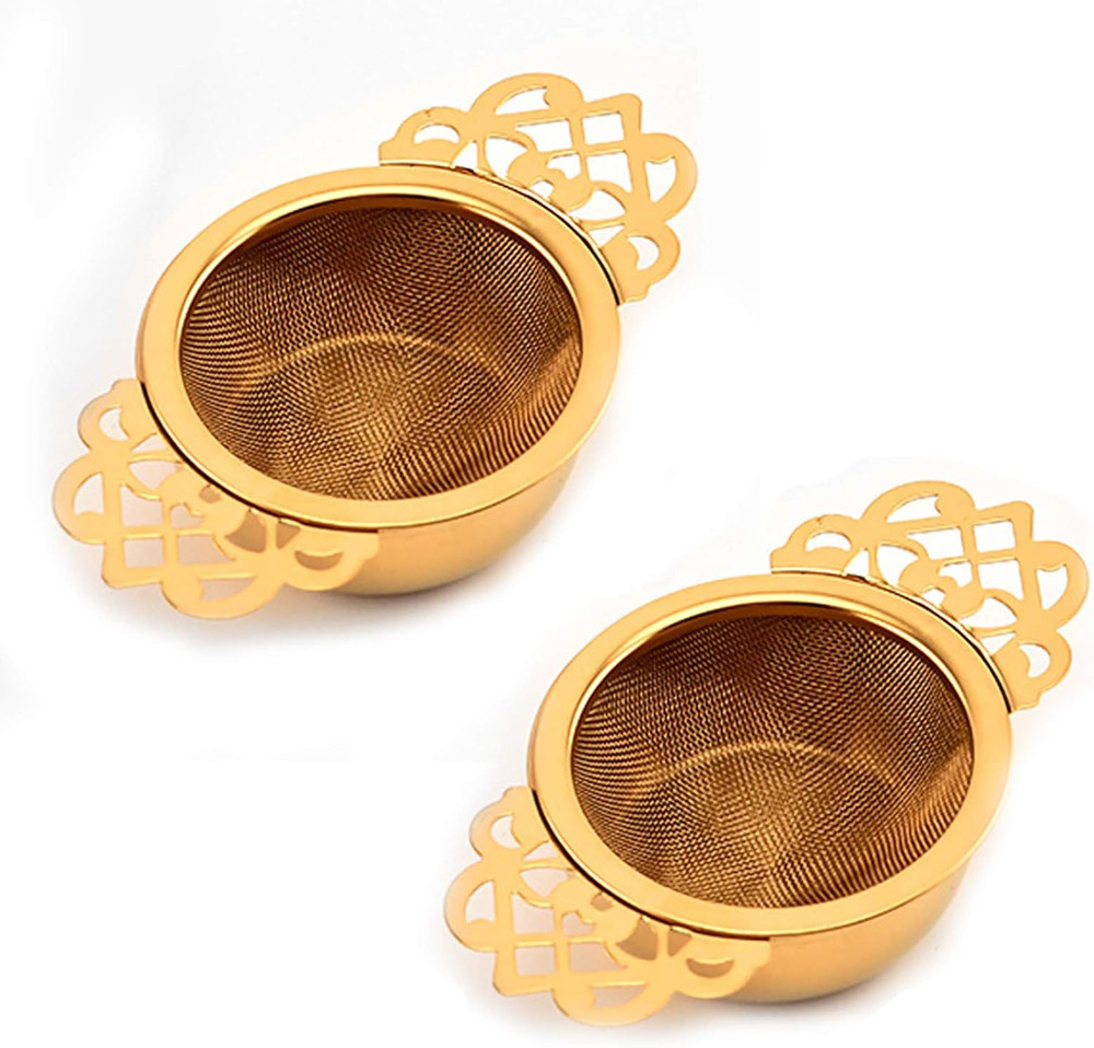2 Pack Tea Strainer Stainless Steel Mesh Tea Infuser Loose Leaf Tea Filter with