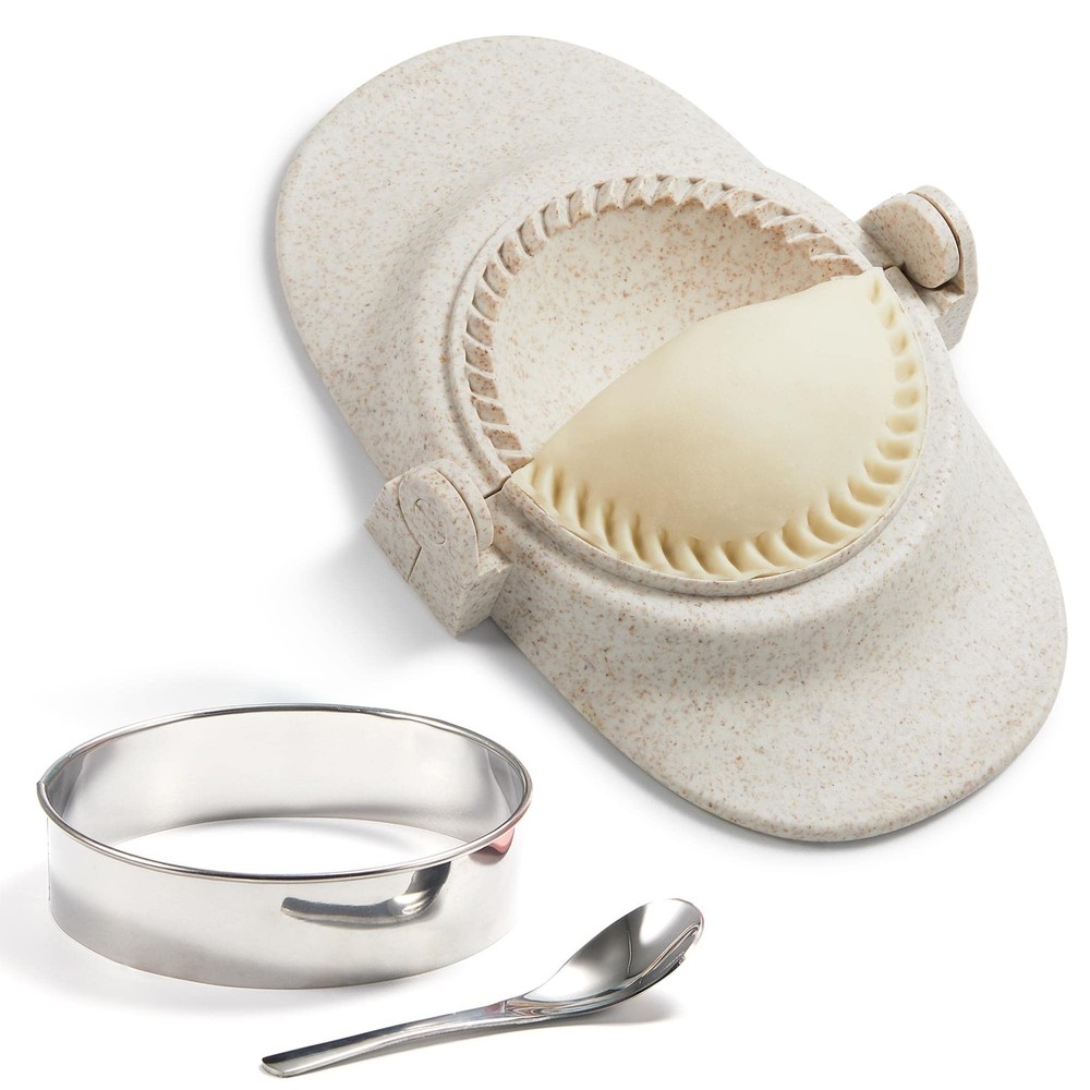 MUMSUNG Empanada Maker Press, 5 Inch Extra Large Dumpling Set 5", White