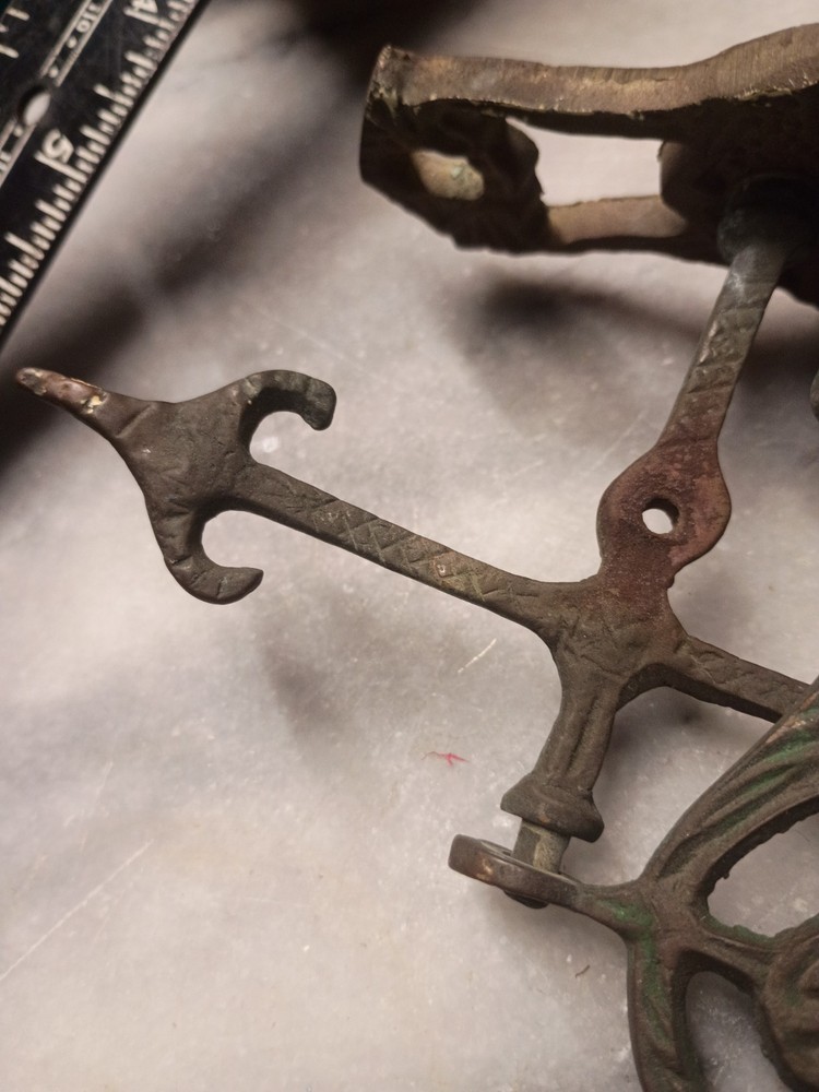 Victorian Cast Brass Swivel Coat Hook Bracket Rococo Revival Hall Tree Hardware