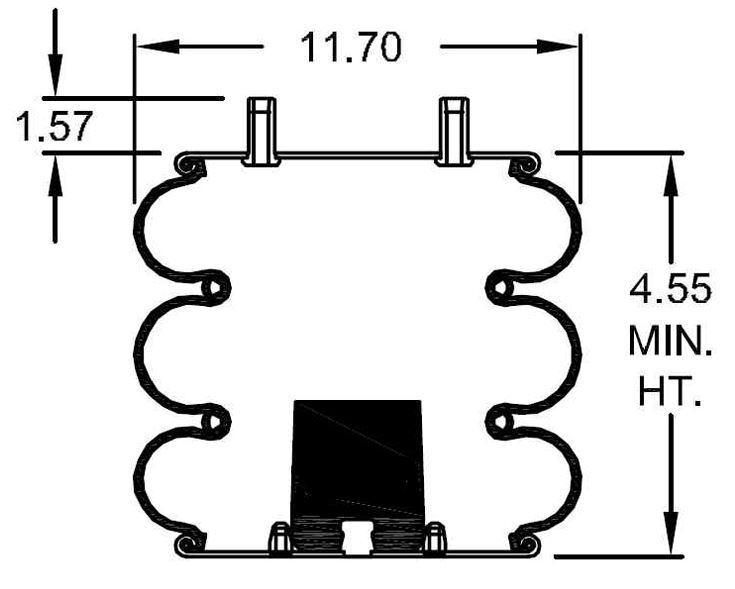 Convoluted Air Spring Bag Replace Hendrickson 1015 SAF, Firestone W01-358-8042