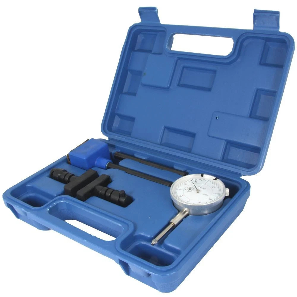 LONG RANGE DIAL INDICATOR 1"/0.001"+ MAGNETIC MAG BASE +CASE TEST SET AUTO TOOLS