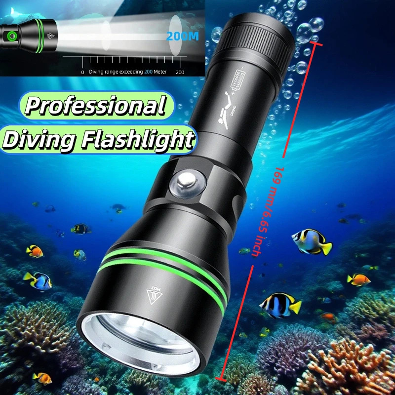 Dive Lights Scuba P70 LED Diving Flashlight  Underwater Light Diving Torch