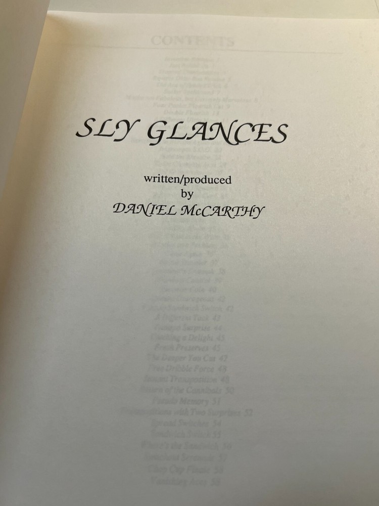 Sly Glances by Daniel McCarthy Magic Card Tricks Book
