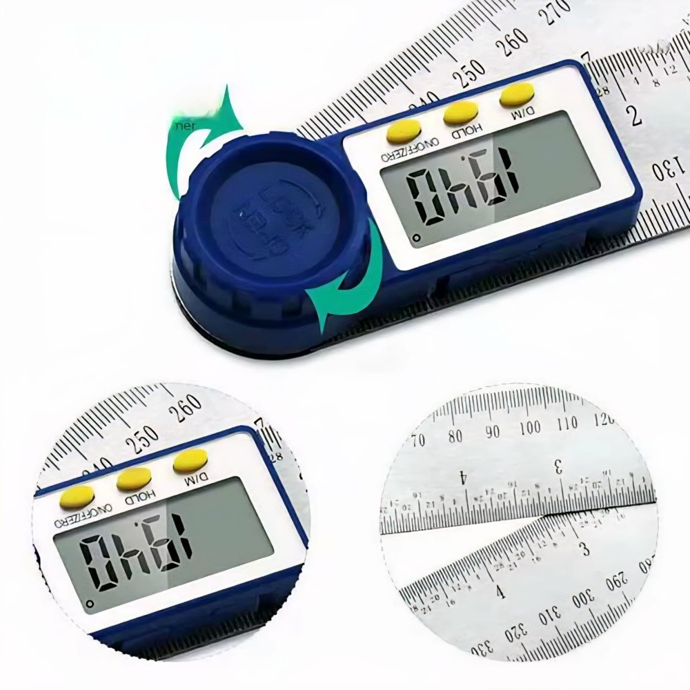 Digital Angle Finder Protractor Zeroing and Locking Function, 7-Inch Angle Ruler