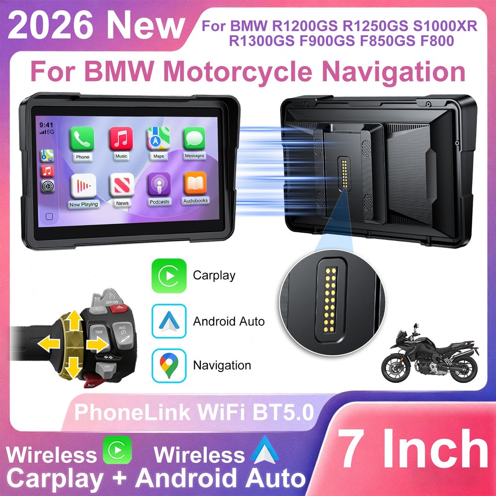 7" Motorcycle CarPlay GPS Navi for BMW, iOS/Android Native Protocol Support