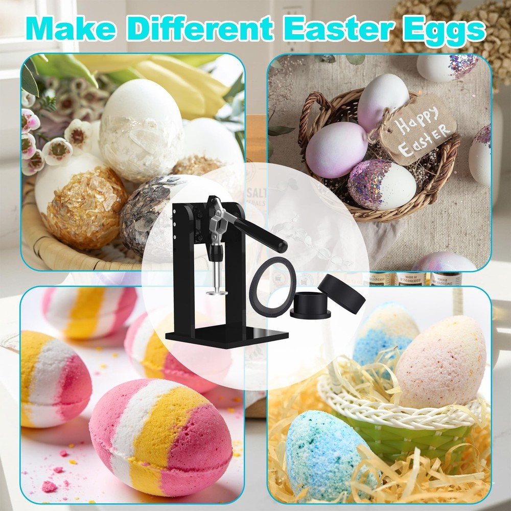 Bath Bomb Press Machine 2.5 inches Dinosaur Egg Bath Bomb Molds with Surprise...