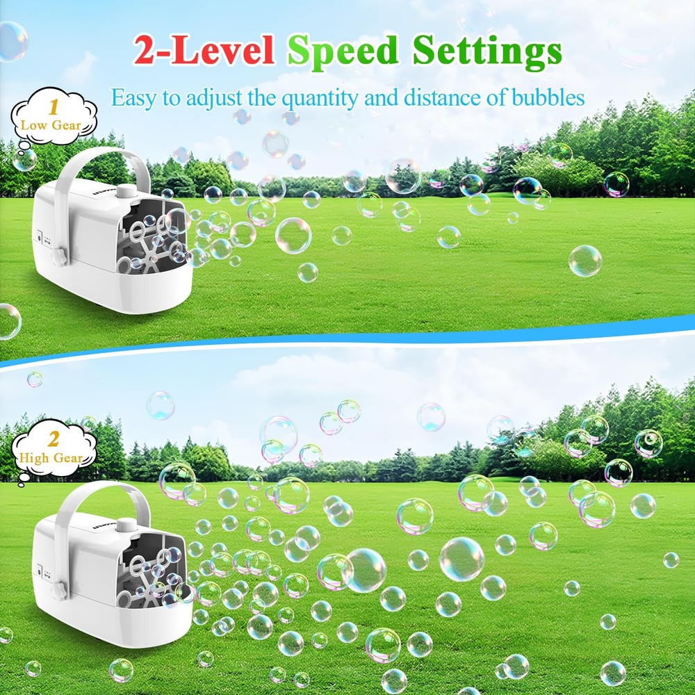 Wisdomlit Bubble Machine, 3-in-1 Maker, Blower Small, White
