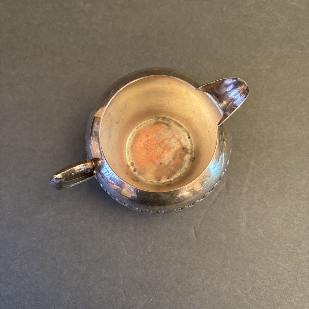 Sheridan VTG Victorian Creamer Pitcher Silver on Copper