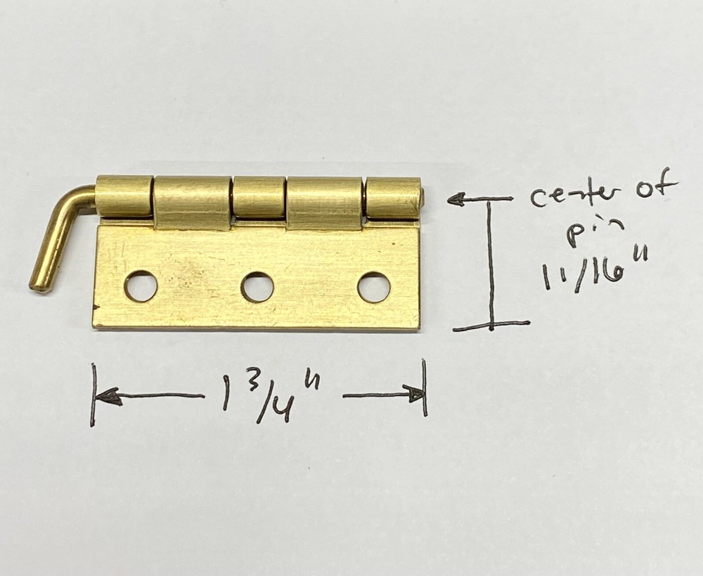 1 Solid Brass Staggered/Drop Leaf Hinge 1-3/4" x 11/16" (closed)
