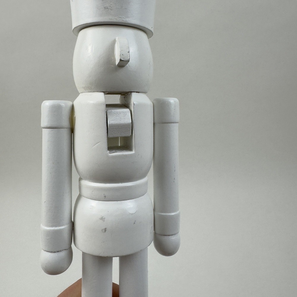 West Elm Modern Lacquer Nutcracker Figurine Christmas Set/2 White Flaws Read