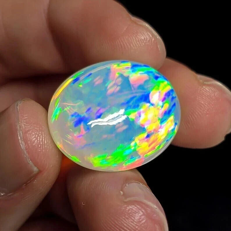 Natural Multicolor Fire Opal Oval Cabochon 3 Ct AAA+ Australian Gemstone