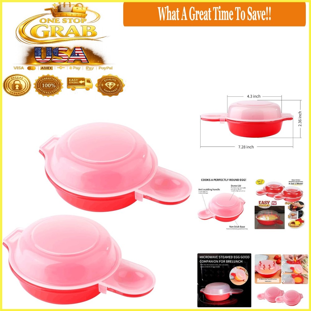 2-Piece Microwave Egg Cooker Non-Stick Fast Omelet Maker Kitchen Tool