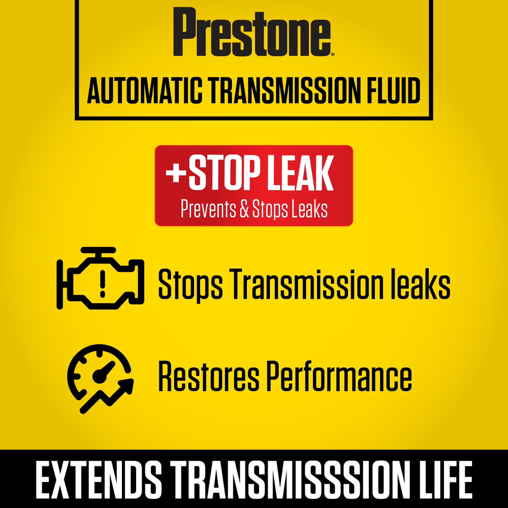 (6 pack) Prestone ATF + Stop Leak Automatic Transmission Fluid, 32 oz (1 Quart)