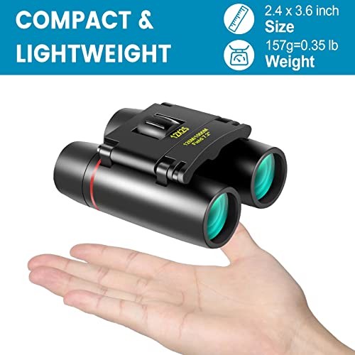 Mini Pocket Binoculars Compact, Small Lightweight Foldable for 12X25 Black